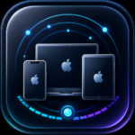 Forsetti Jamf Pro app icon with connected Apple devices in blue and violet